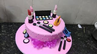 How to make makeup cake Birthday cake making by Cool cake master