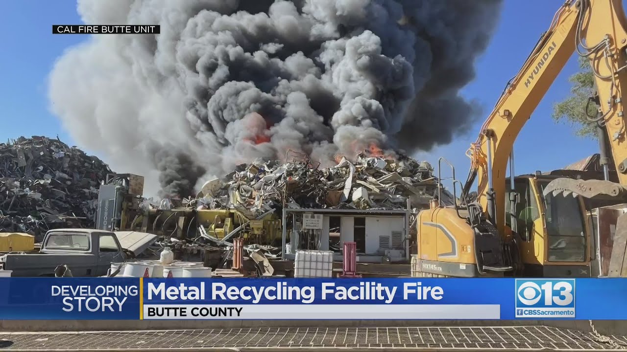 Fire Burns At Metal Recycling Facility In Sutter County - YouTube
