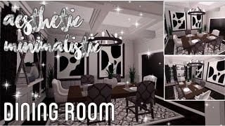 Aesthetic Minimalistic Bloxburg Dining Room Speedbuild and Tour || melendezz