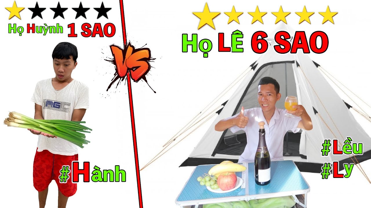 Thử Thách Cắm Trại Theo HỌ Của Bản Thân 0 Sao vs 6 Sao... - youtube