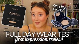 CATRICE CUSHION FOUNDATION REVIEW! Invisible Cover *Full Day Wear Test* First Impression On Dry Skin