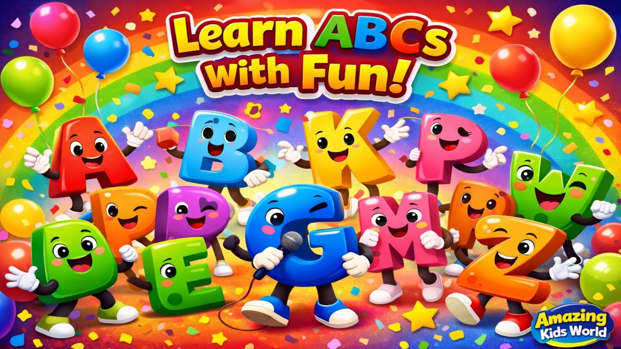 ABC Song | Fun & Colorful Alphabet Learning Video for Kids | Amazing Kids World