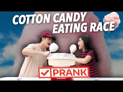 COTTON CANDY EATING RACE PRANK!! | Ranz and Niana