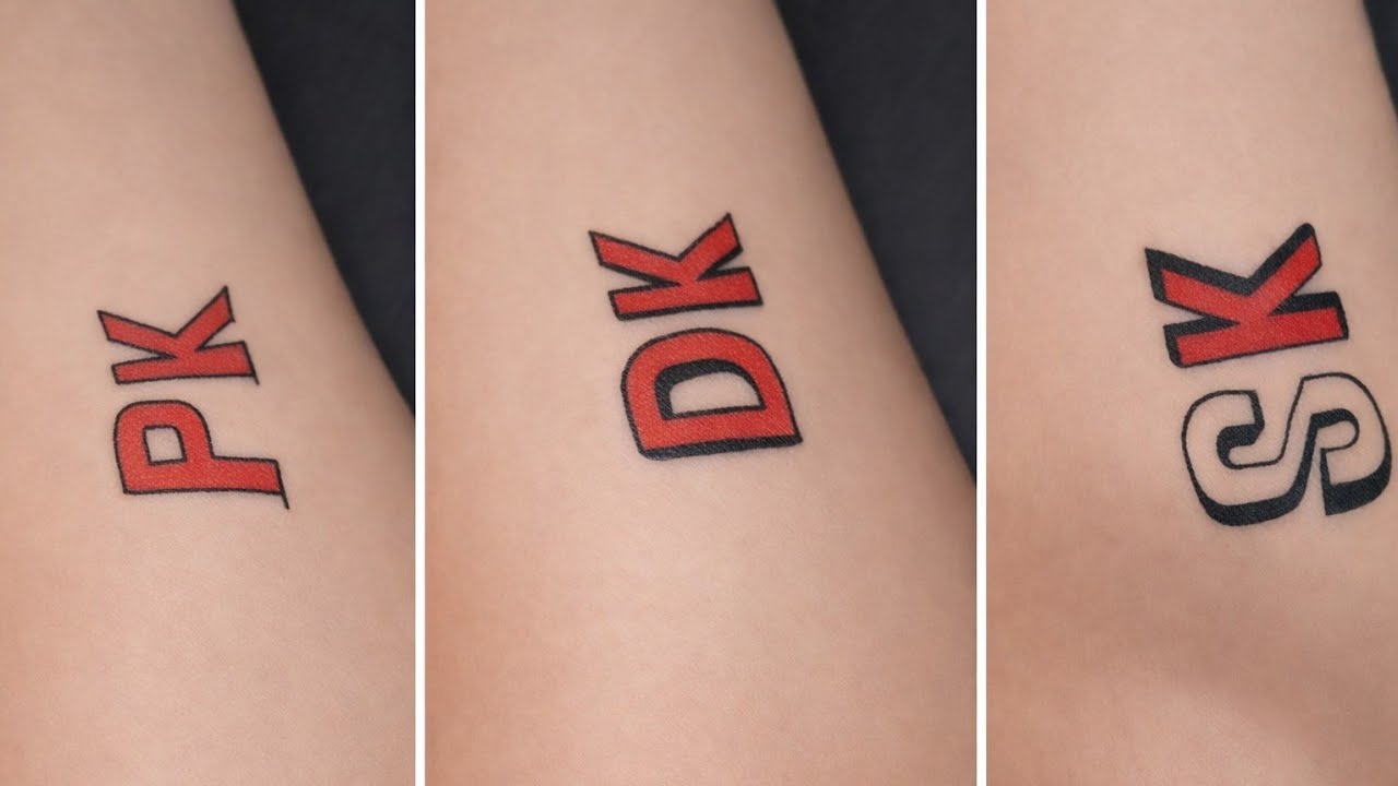 Minimal Initial Letter Tattoo Design | PK DK SK Name Tattoo | Small Wrist Tattoo Ideas