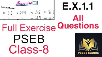 E.x.1.1 Solution/Class-8/New Maths/PSEB #pseb#class8maths #solved #chapter1