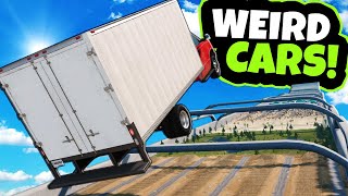 Surviving Terrible WEIRD Cars on a Mountain in BeamNG Drive Mods!
