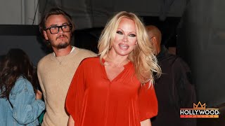 Pamela Anderson and son Brandon Lee at Craig's in Los Angeles