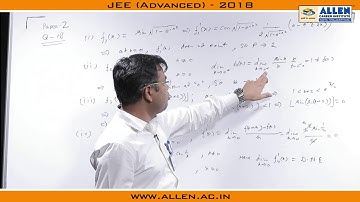 JEE Advanced 2018 Mathematics Solution Q.18 (Paper-2)