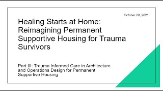 Trauma Informed Care in Architecture and Operations Design for Permanent Supportive Housing