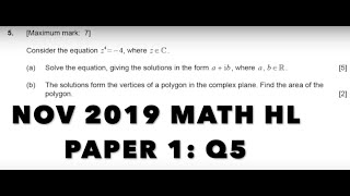 IB NOV 2019 MATH HL P1: Q5 - Solution