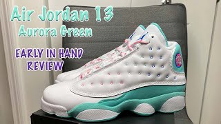 jordan 13 aurora green finish line