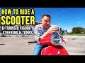 HOW TO RIDE A SCOOTER | Turns, Figures 8s and U-Turns | Turning at Low Speed | PART 5