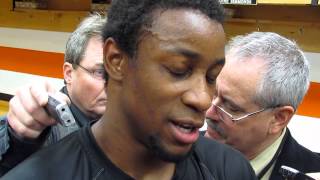 Flyers Wayne Simmonds after scoring winning goal against Rangers