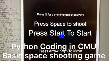 Python Coding in CMU CS academy. Basic space shooter game.
