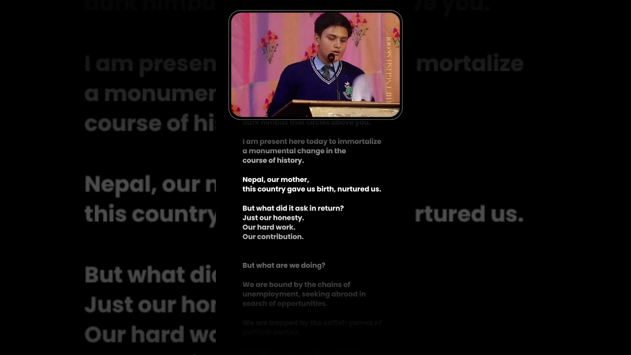 Nepali Boy's Hitler-Like Speech | ENGLISH SPEECH