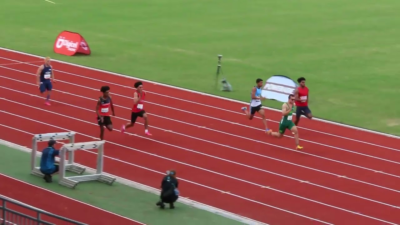 Ht2. 100m U18 Men, Oceania Athletics Championships, Suva Fiji 4 June 2024
