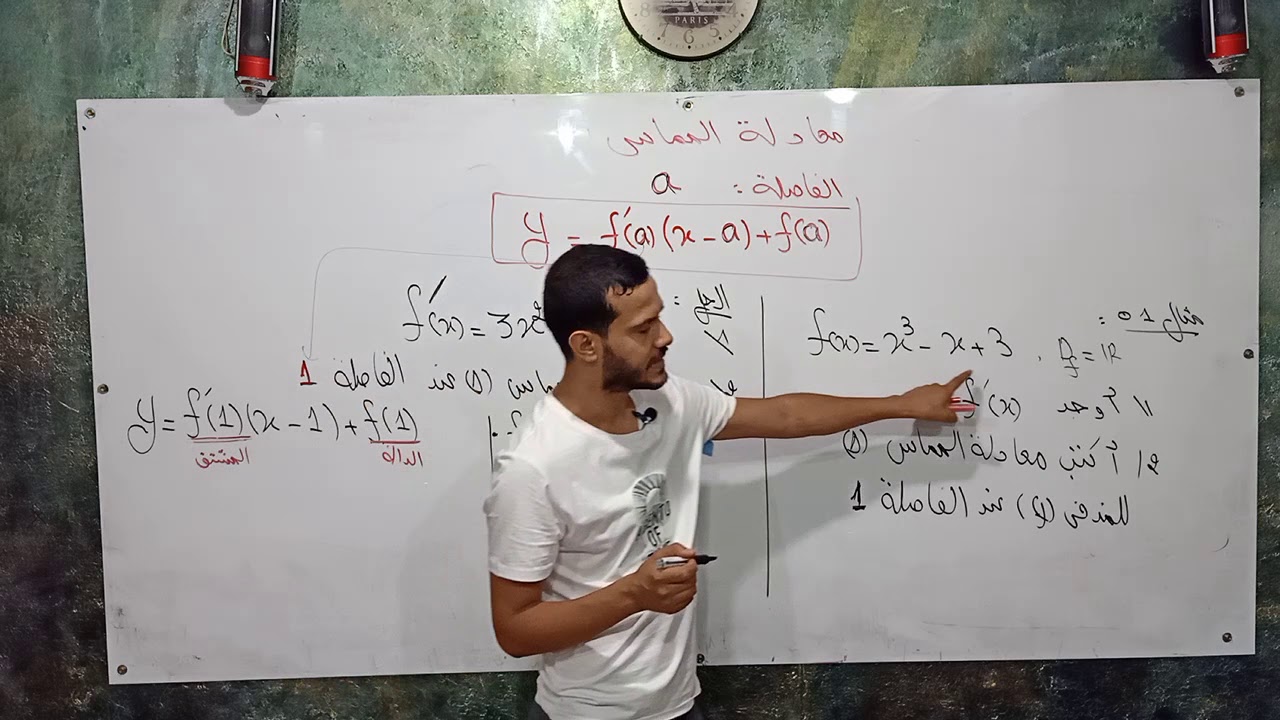 معادلة المماس للشعب الأدبية.bac 2020.