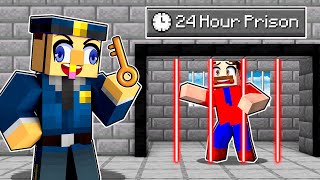 Jeffy Locks His DADDY in a 24 HOUR PRISON in Minecraft!
