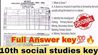 💯10th social studies pre final answer key 2024|10th class social studies pre final answer key 2024🔥
