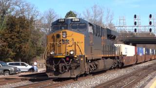 Single-Power CSX Q193 Intermodal Train Passing Thru St Denis