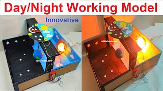 day and night science project working model - innovative science project - diy | howtofunda