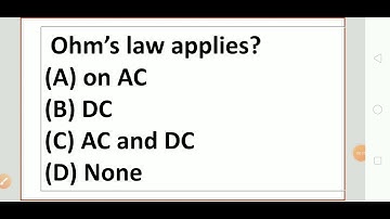Basic Electricity/Electrical Engineering MCQ Questions and answers discussion with explanation