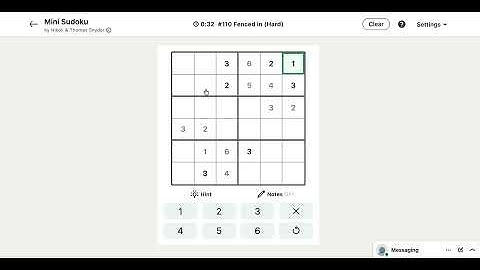 LinkedIn Mini Sudoku Answer Today #110 Fenced In #sudoku