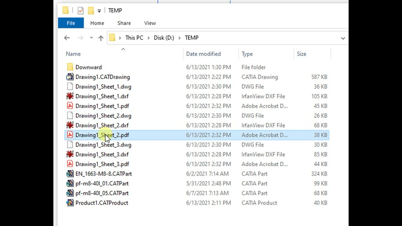 Catia conversion:  downward vs. STEP; DXF / DWG; PDF