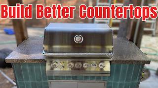 Building Stained Cement Outdoor Kitchen Countertops In My Backyard!