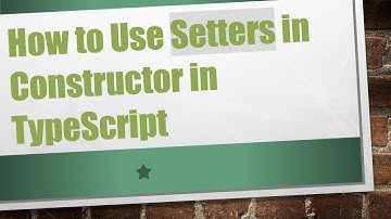 How to Use Setters in Constructor in TypeScript