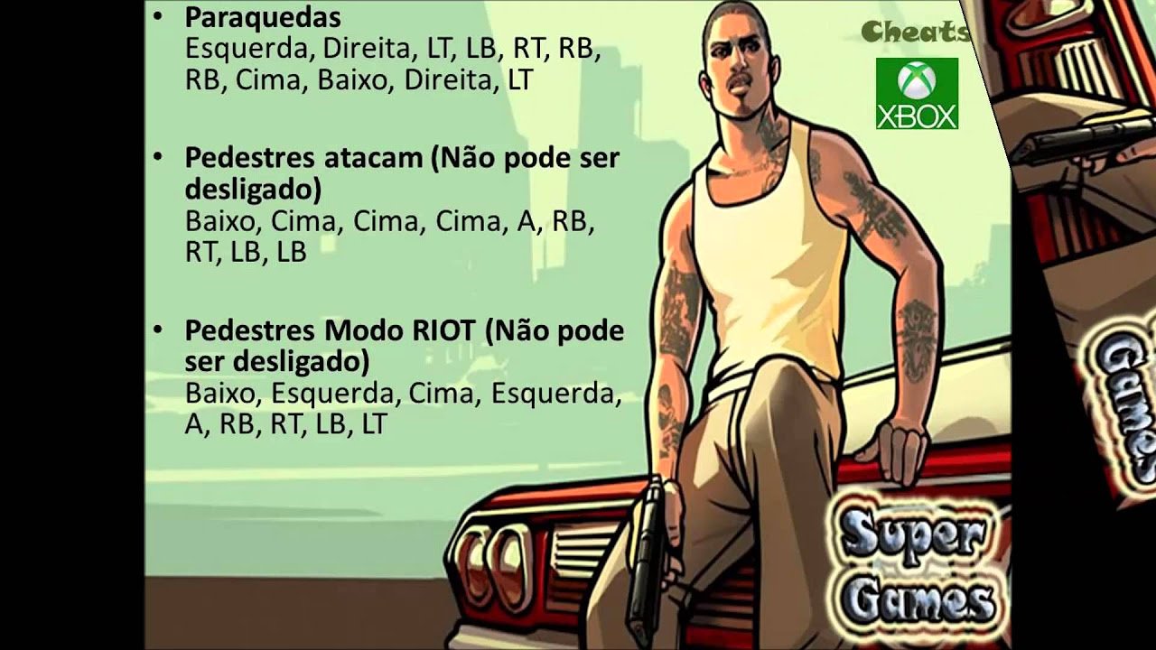 Todos Os Códigos De Gta V Para XBOX 360 . 