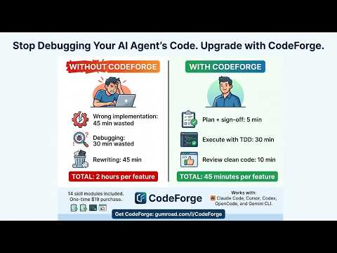 CodeForge — AI Coding Agent Workflow Plugin | Stop Debugging, Start Shipping