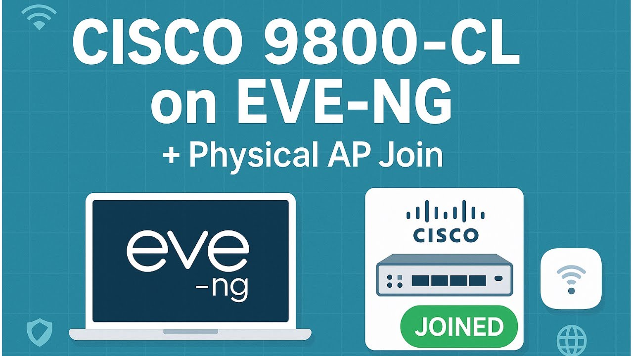 Настройка Cisco 9800-CL в EVE-NG + подключение к физической точке доступа (пошаговое руководство)