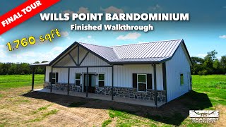 1760sqft Wills Point Barndominium Home Tour (barndo, pole barn, shouse, shop house)