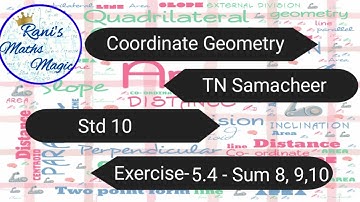 Coordinate Geometry |10th Maths |TN Samacheer|Rani