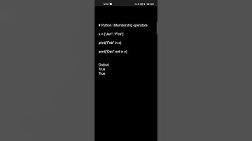 Python l Membership operators