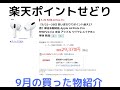 楽天ポイントせどり！！！9月買った商品紹介
