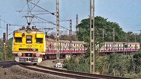 Back to back 09 Coach & 12 Coach Conventional EMU Trains Speeding in Huge Curve | Eastern Railways