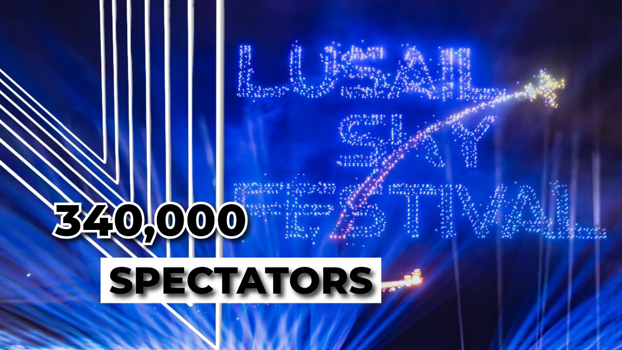 3,000 Drones, Fireworks & 340,000 Spectators - VISBE at Lusail Sky Festival! | QATAR