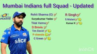 ipl 2023 - mumbai team players list || Mumbai Indians full Squad ipl 2023 - mumbai team players list || Mumbai Indians full Squad
