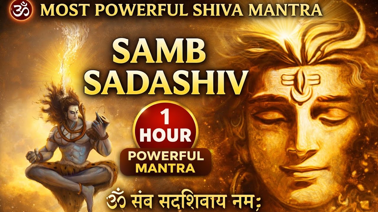 Samb Sadashiv Mantra 1 Hour | ॐ संब सदाशिवाय नमः | Powerful Shiva Mantra Jaap | Meditation & Peace