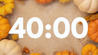 40:00 AUTUMN FALLING LEAVES  TIMER with soft chime at the end! 🍂🍁 : 15-minute fall countdown