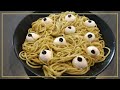 Monster Eyes on Pasta ||  HALLOWEEN