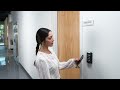 A Simple Tap Unlocks the door with myQ Mobile Credentials – A Smarter Way In