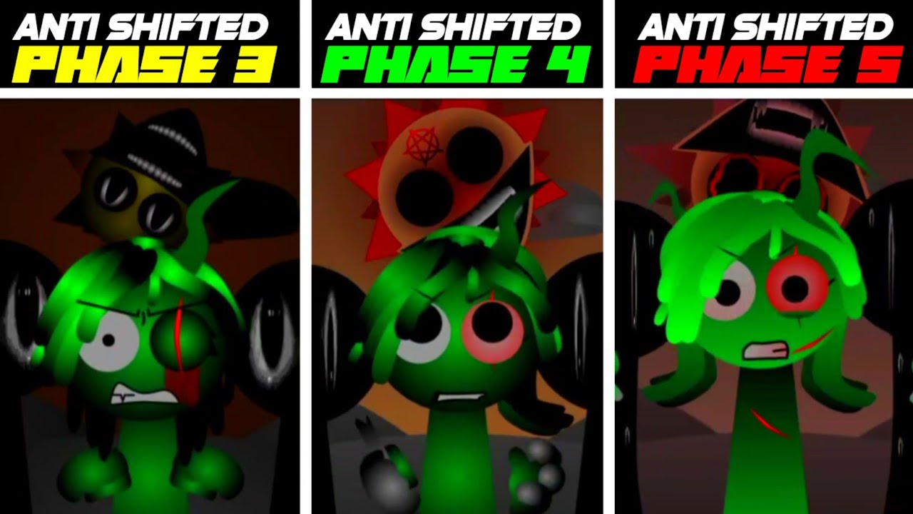 Anti Shifted Phase 3 Vs 4 Vs 5  | Incredibox Sprunki Mix All Characters Together - #video #gaming