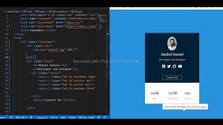 Create Profile Card  using HTML & CSS step by step | How to make a profile card using Html and Css