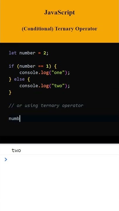 JavaScript: Shorthand for if-else statement - YouTube