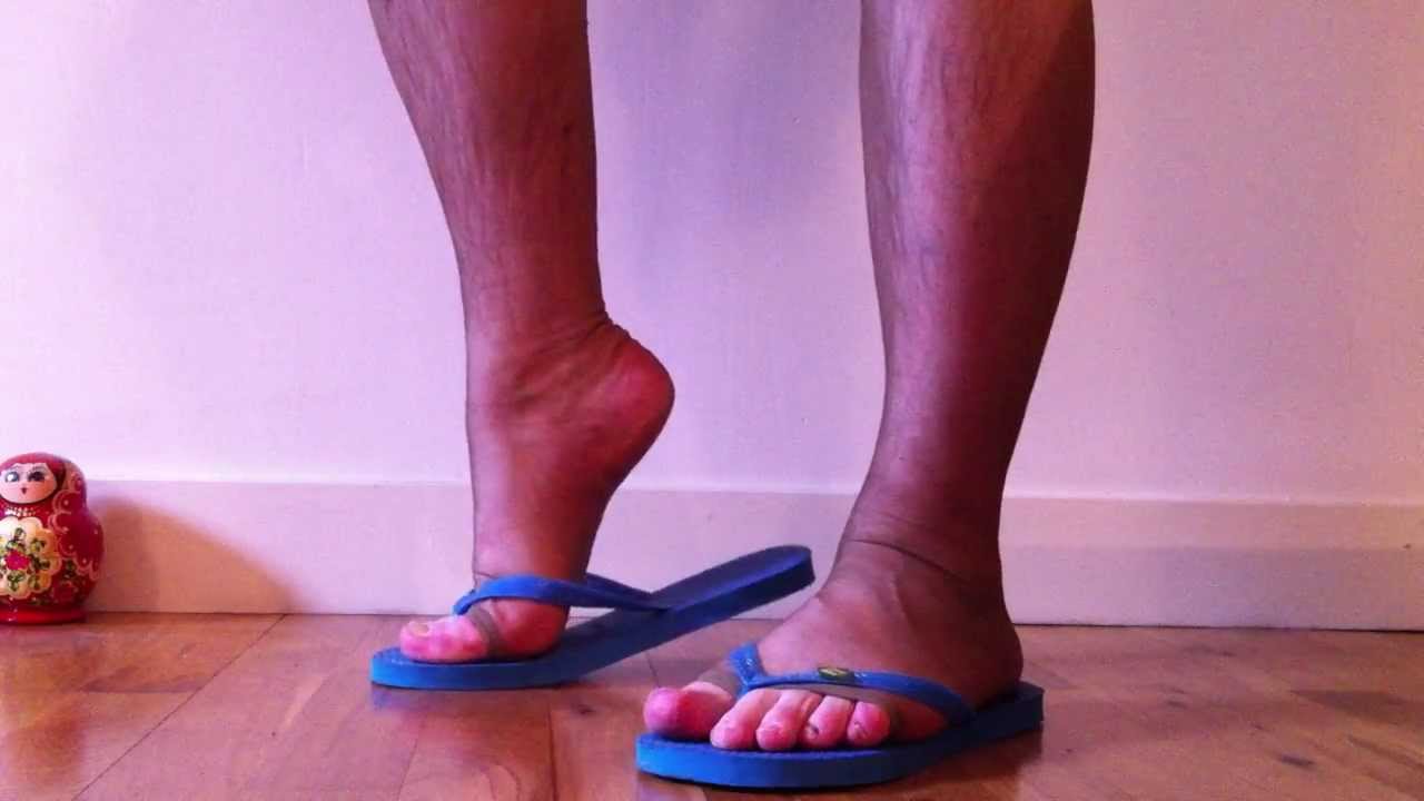Blue Flip-Flops in Sandal Stockings 