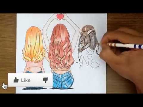 garota ensinando fazer desenhos de bff｜Pesquisa do TikTok