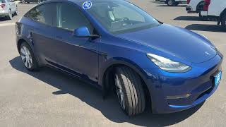 🚗 Electrify Your Drive: 2021 Tesla Model Y Long Range in Blue | Twin Falls VW.  T063898